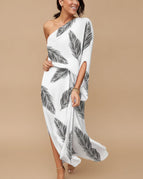 White Leaf Print / S