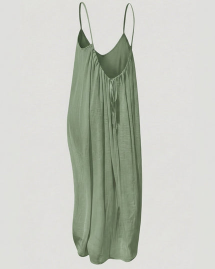 Women's Open Back Sleeveless Flowy Maxi Sundress