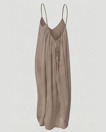 Women's Open Back Sleeveless Flowy Maxi Sundress
