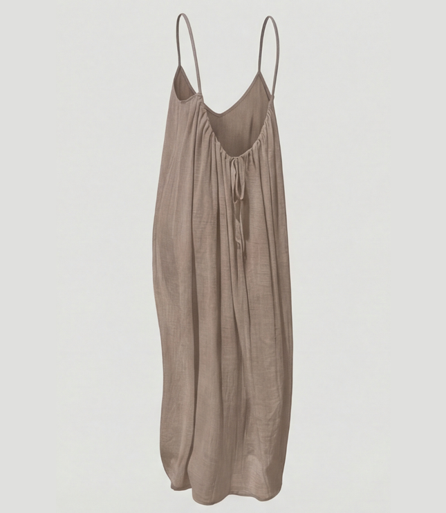Women's Open Back Sleeveless Flowy Maxi Sundress
