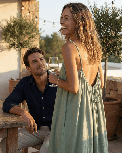 Women's Open Back Sleeveless Flowy Maxi Sundress