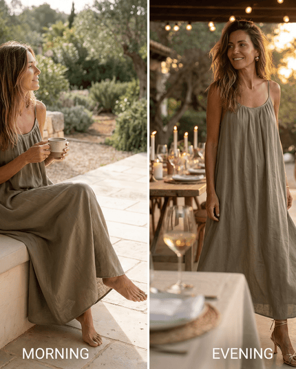 Women's Open Back Sleeveless Flowy Maxi Sundress