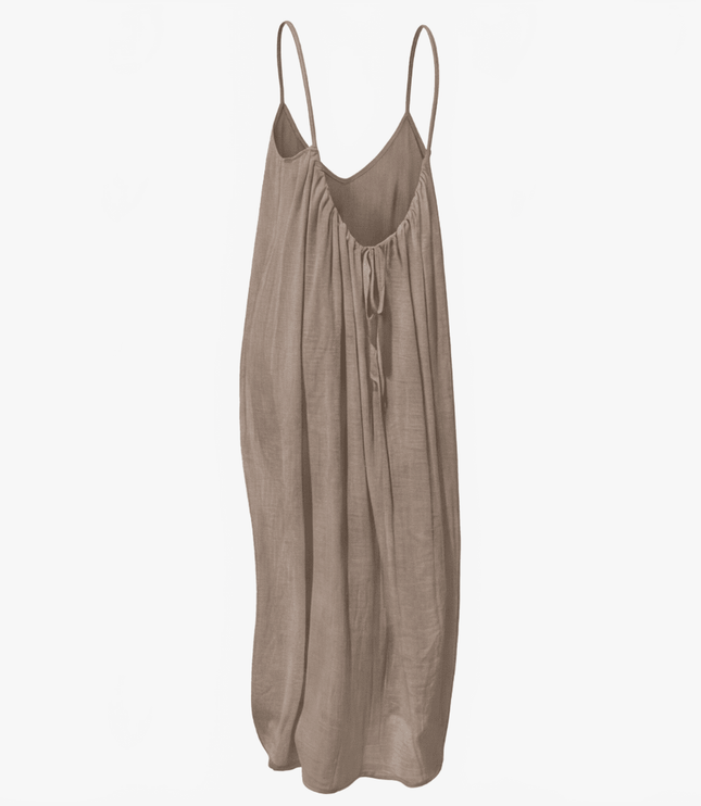 Women's Open Back Sleeveless Flowy Maxi Sundress