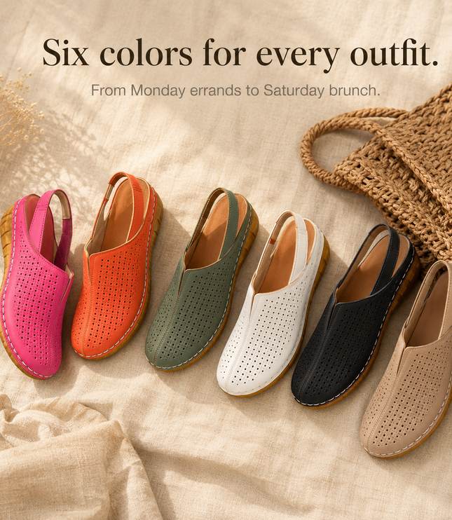 Women's Orthopedic Perforated Wedge Slingback Sandals