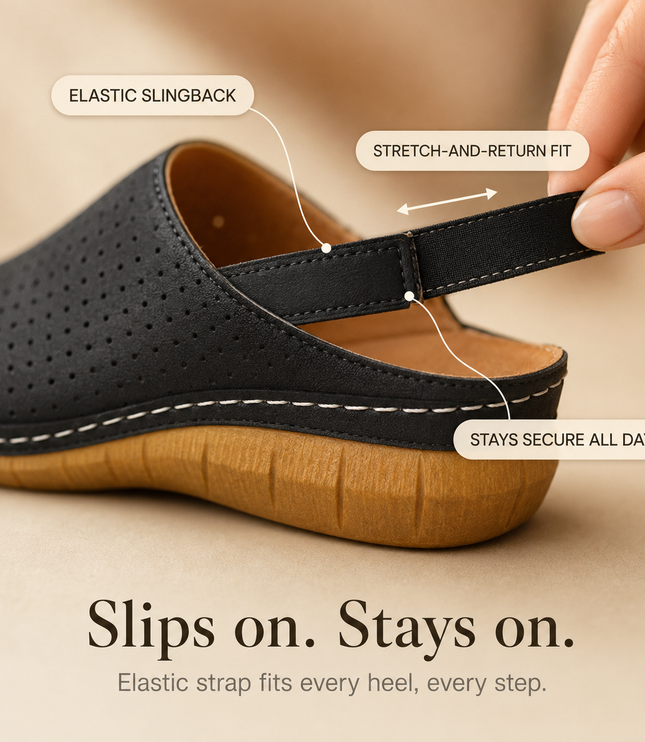 Women's Orthopedic Perforated Wedge Slingback Sandals