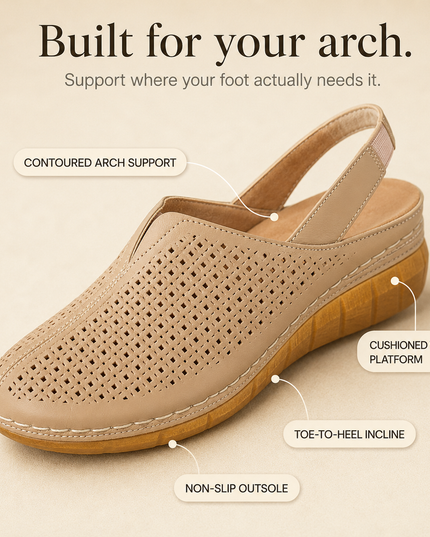 Women's Orthopedic Perforated Wedge Slingback Sandals