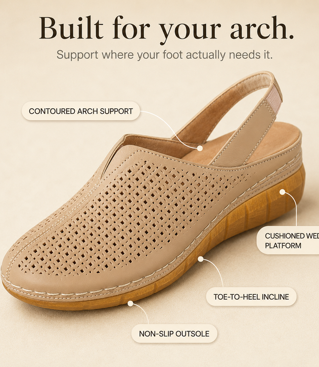 Women's Orthopedic Perforated Wedge Slingback Sandals