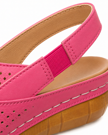 Women's Orthopedic Perforated Wedge Slingback Sandals