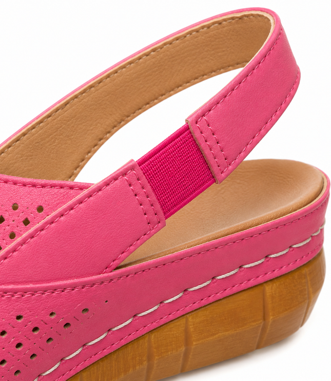 Women's Orthopedic Perforated Wedge Slingback Sandals