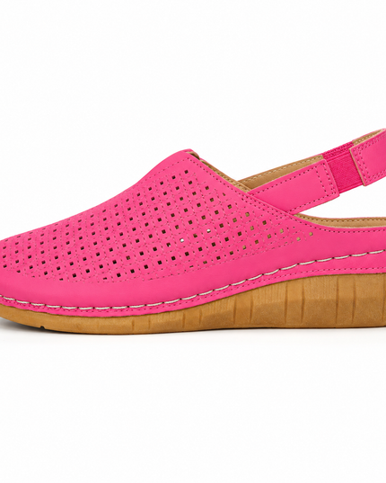 Women's Orthopedic Perforated Wedge Slingback Sandals