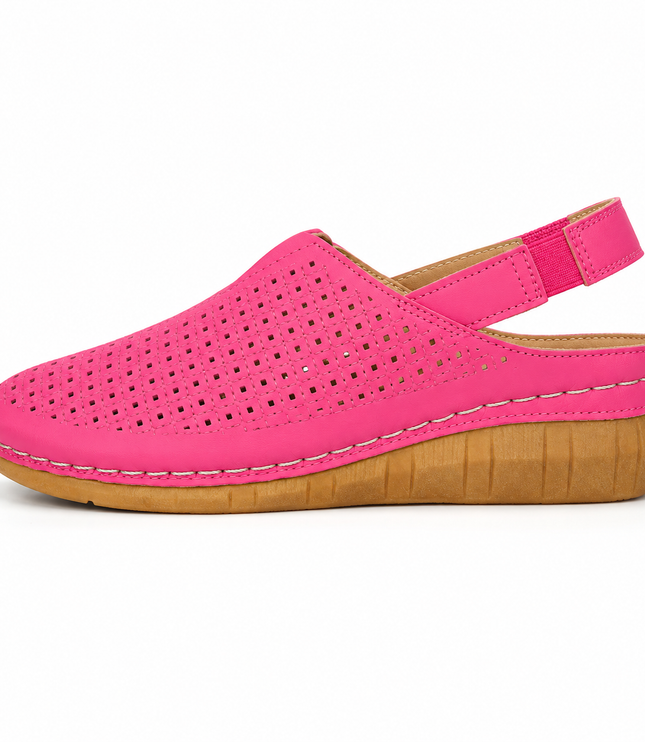 Women's Orthopedic Perforated Wedge Slingback Sandals