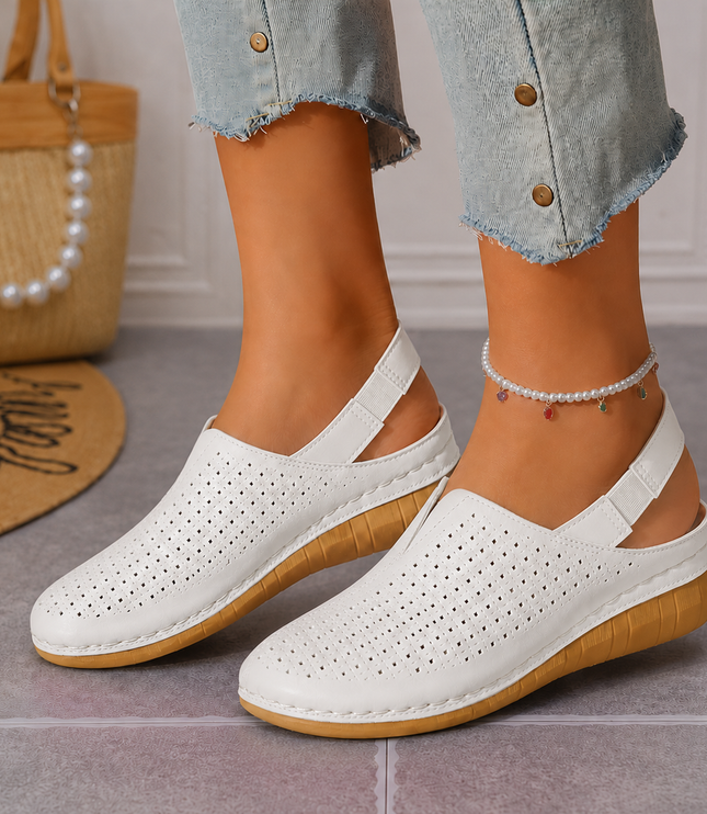 Women's Orthopedic Perforated Wedge Slingback Sandals