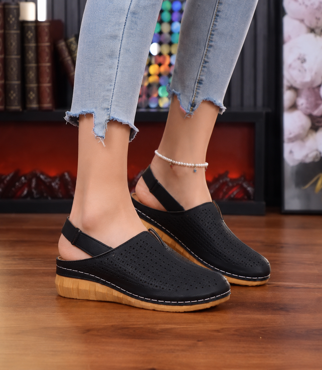 Women's Orthopedic Perforated Wedge Slingback Sandals