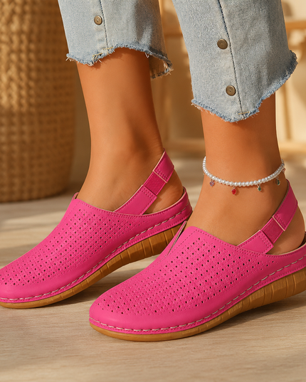 Women's Orthopedic Perforated Wedge Slingback Sandals