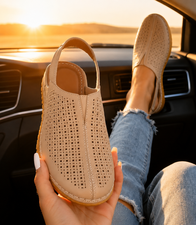 Women's Orthopedic Perforated Wedge Slingback Sandals