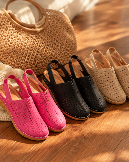 Women's Orthopedic Perforated Wedge Slingback Sandals