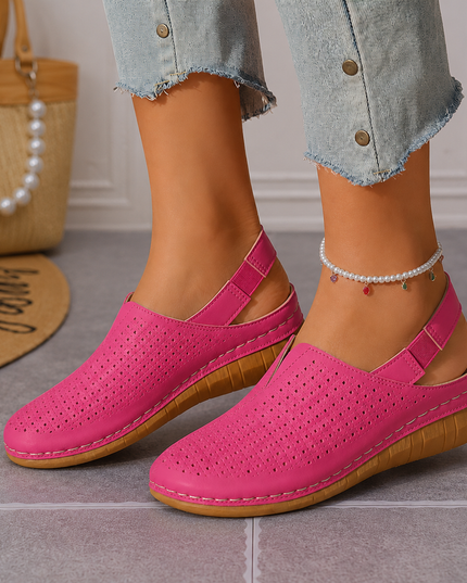 Women's Orthopedic Perforated Wedge Slingback Sandals