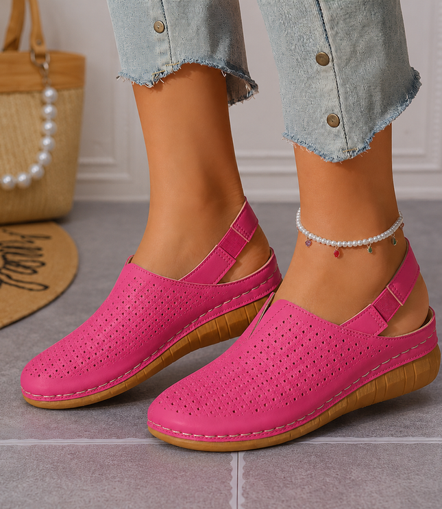 Women's Orthopedic Perforated Wedge Slingback Sandals
