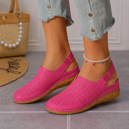 Women's Orthopedic Perforated Wedge Slingback Sandals