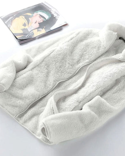 Women's Oversized Stand Collar Zip-Up Fleece Jacket