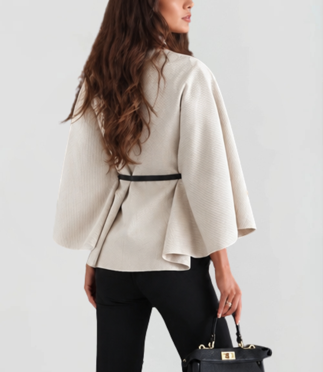 Women's Oversized Wool Funnel Neck Cape Winter Coat