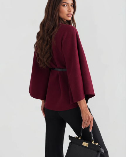 Women's Oversized Wool Funnel Neck Cape Winter Coat
