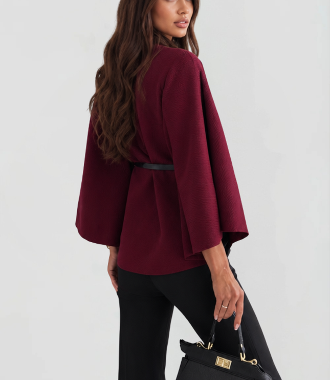 Women's Oversized Wool Funnel Neck Cape Winter Coat