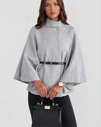 Women's Oversized Wool Funnel Neck Cape Winter Coat