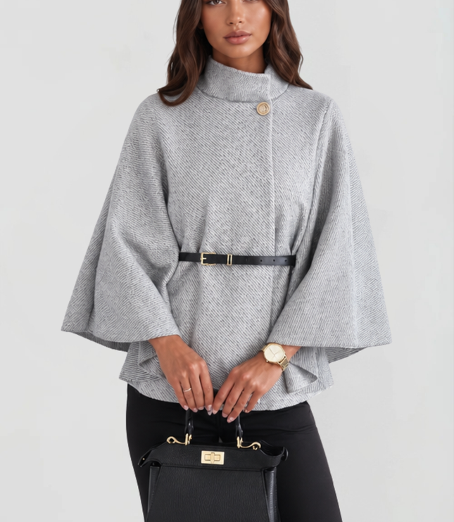 Women's Oversized Wool Funnel Neck Cape Winter Coat