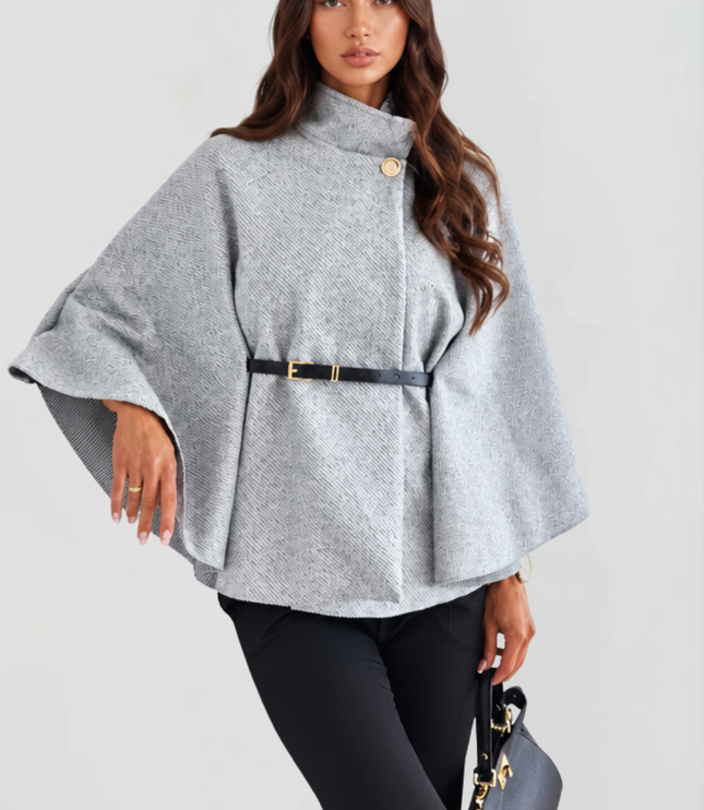 Women's Oversized Wool Funnel Neck Cape Winter Coat