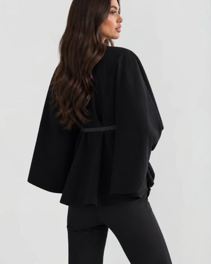 Women's Oversized Wool Funnel Neck Cape Winter Coat