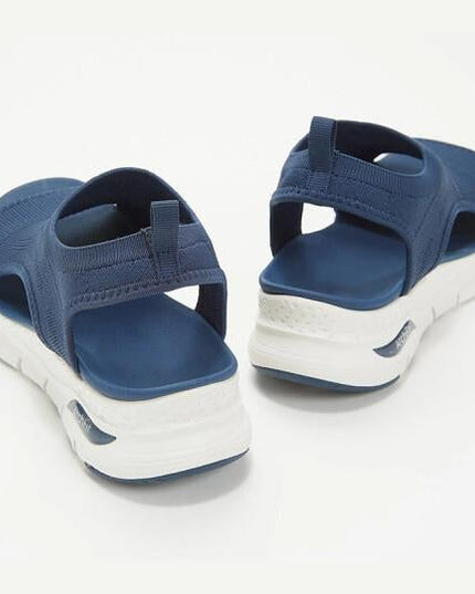 Women's Platform Sandals in a Stretch Knit with Side Cutouts