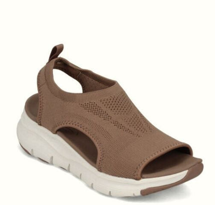 Women's Platform Sandals in a Stretch Knit with Side Cutouts