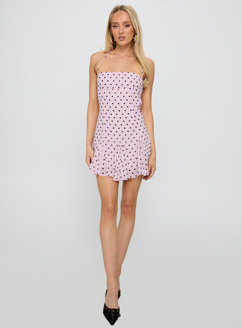 Women's Polka Dot Flowy Wedding Guest Mini Dress