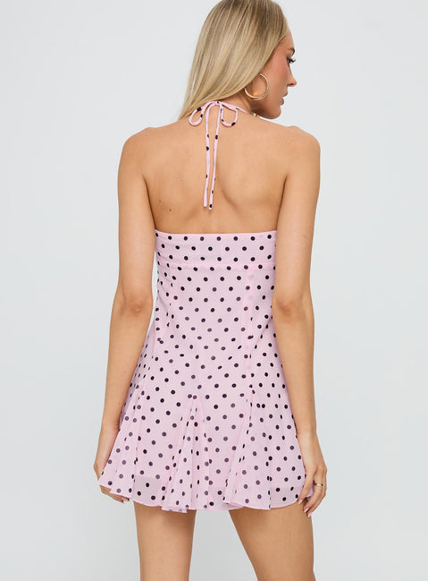 Women's Polka Dot Flowy Wedding Guest Mini Dress