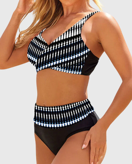 Women's Printed Bikini Set with a Wrap-Style Top