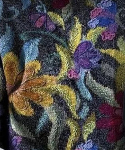 Women's Printed Crewneck Sweater in a Floral Design
