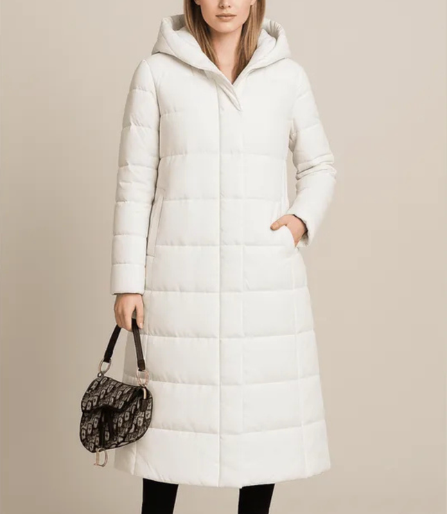 Women's Quilted Hooded Longline Winter Puffer Coat