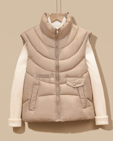 Women's Quilted Stand Collar Sleeveless Puffer Vest