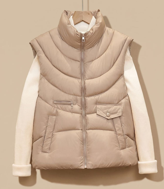 Women's Quilted Stand Collar Sleeveless Puffer Vest