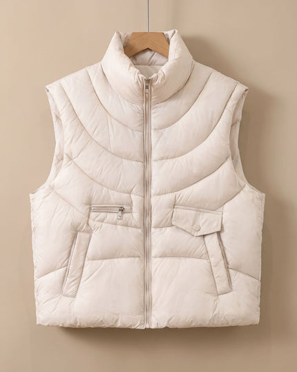 Women's Quilted Stand Collar Sleeveless Puffer Vest