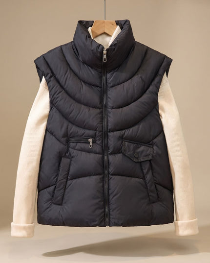 Women's Quilted Stand Collar Sleeveless Puffer Vest
