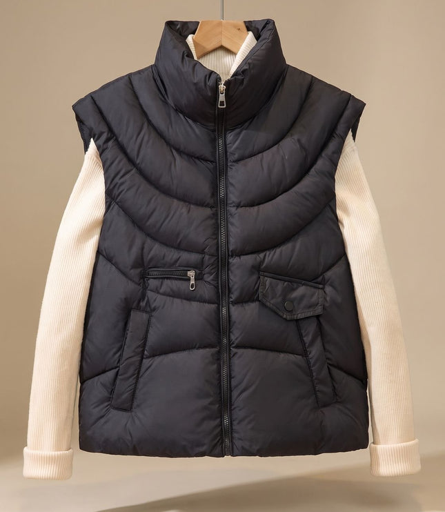 Women's Quilted Stand Collar Sleeveless Puffer Vest