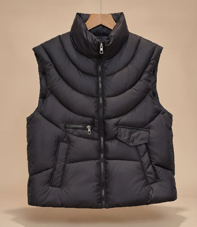 Women's Quilted Stand Collar Sleeveless Puffer Vest