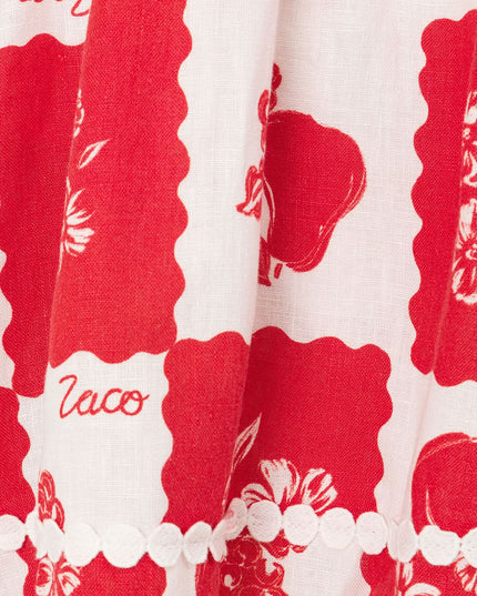 Women's Red Floral Cut Out Wedding Guest Mini Dress