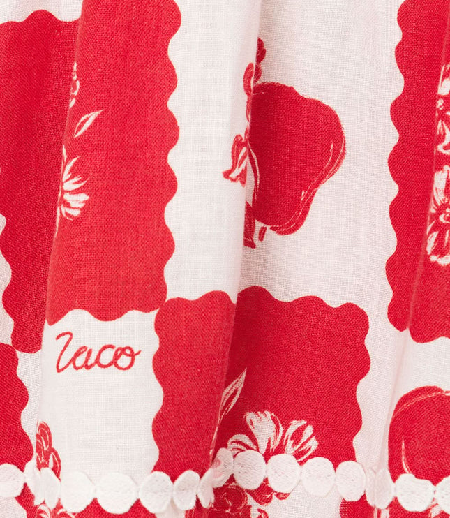 Women's Red Floral Cut Out Wedding Guest Mini Dress
