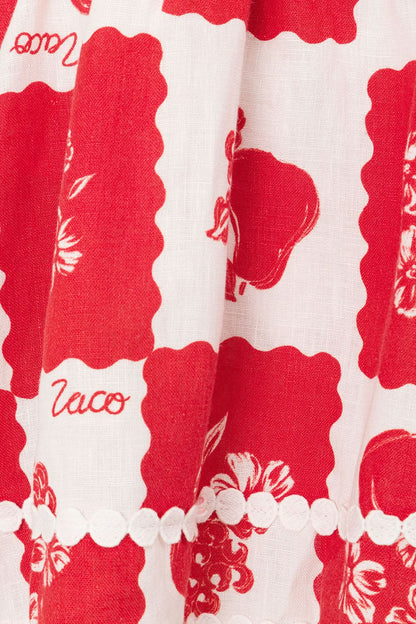 Women's Red Floral Cut Out Wedding Guest Mini Dress
