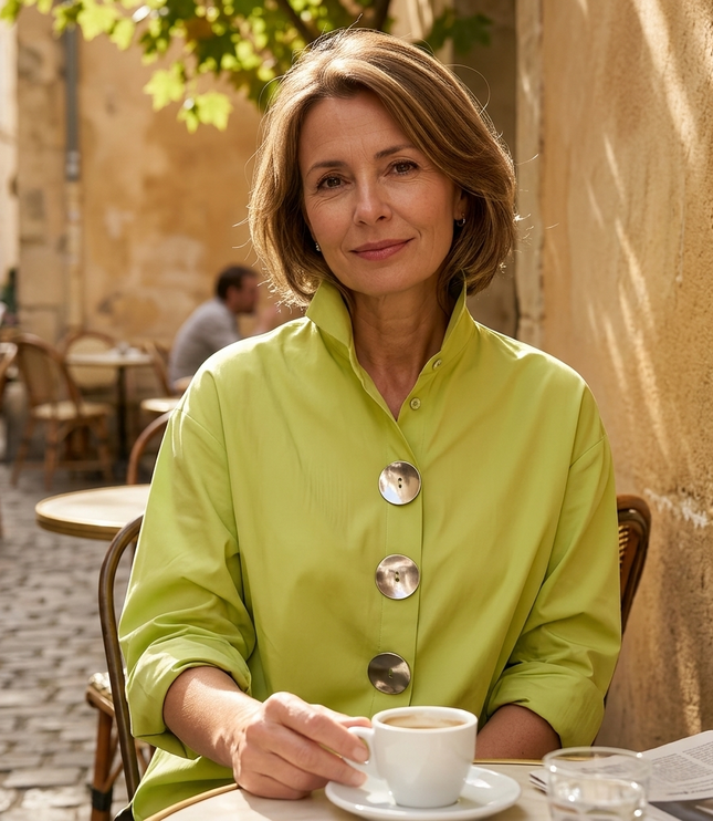 Women's Relaxed Fit Oversized Button-Down Blouse