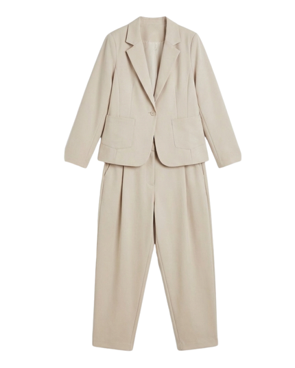 Women's Relaxed Suit Set Blazer and Tapered Trousers
