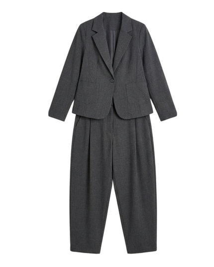 Women's Relaxed Suit Set Blazer and Tapered Trousers
